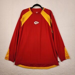 Kansas City Chiefs NFL Men's Lg Long Sleeve Athletic Shirt Red Yellow Football